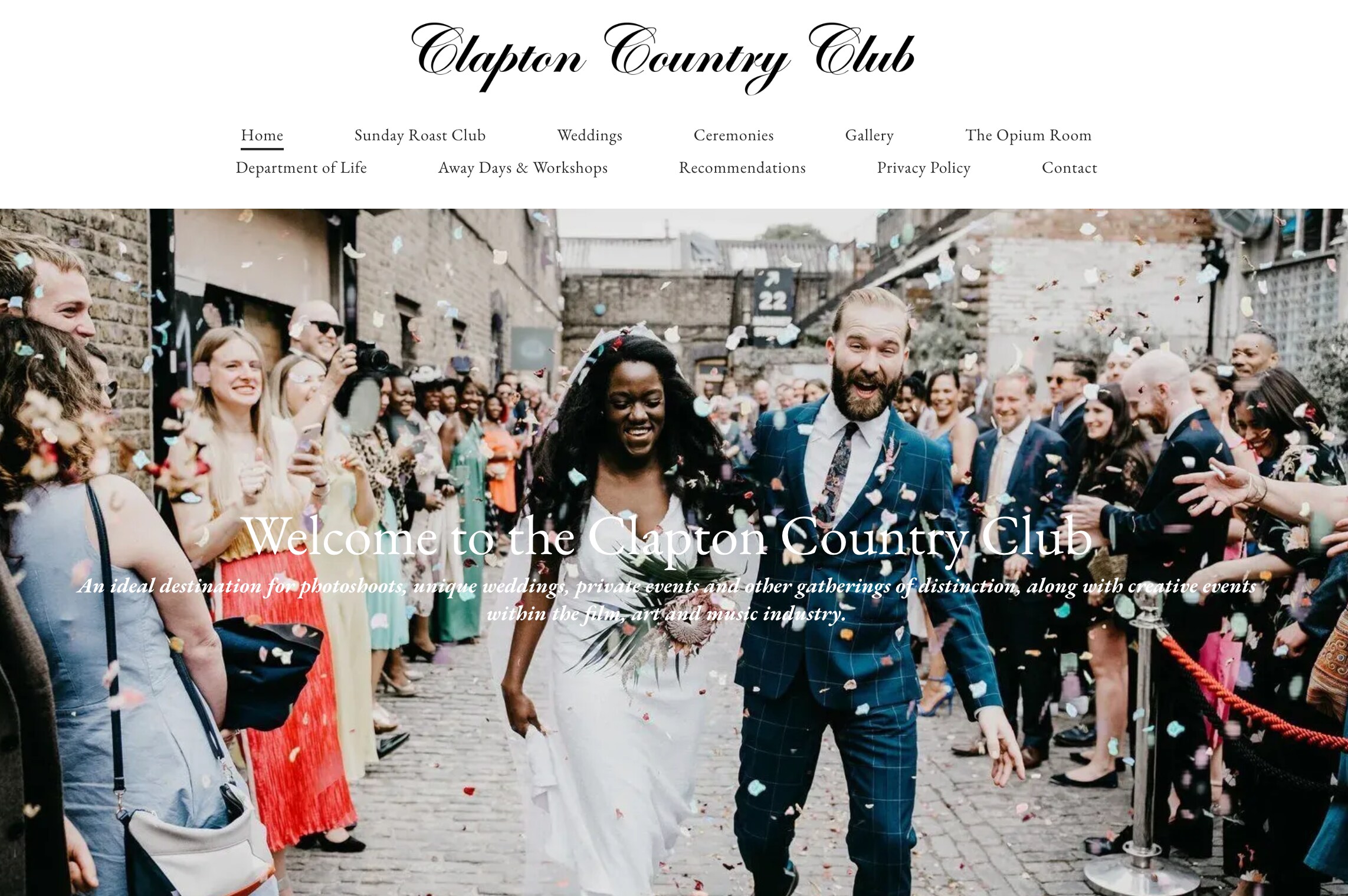 Clapton Country Club homepage