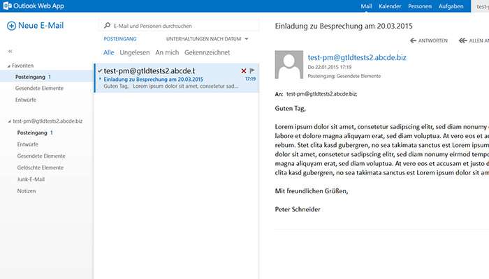 owa posteingang