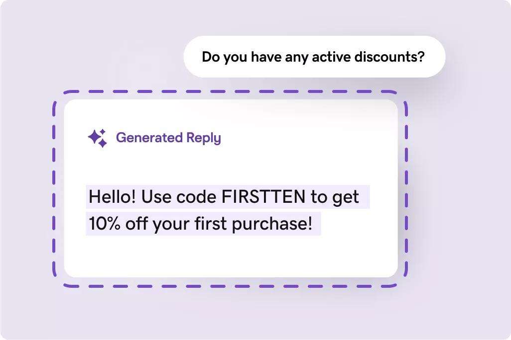 AI-generated content for common customer questions