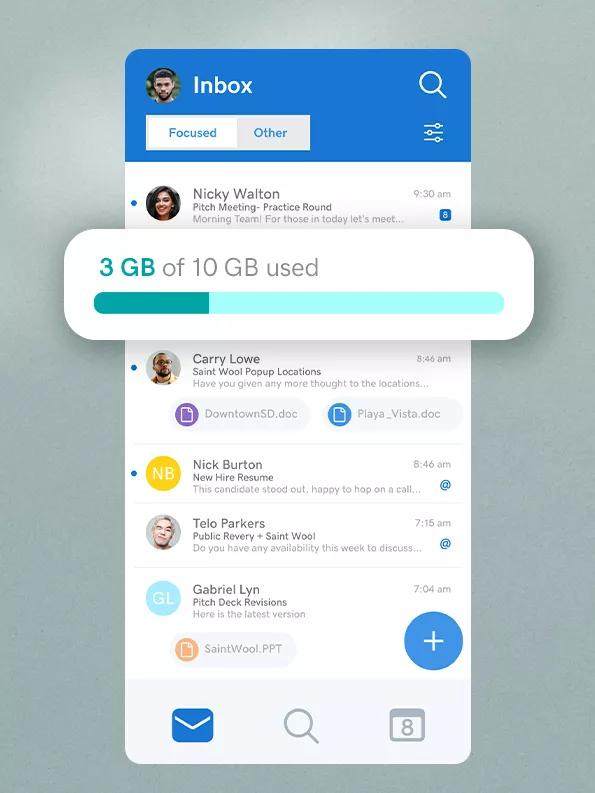feature 1 pro email storage