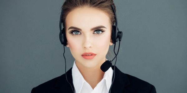 Professional woman with headset.