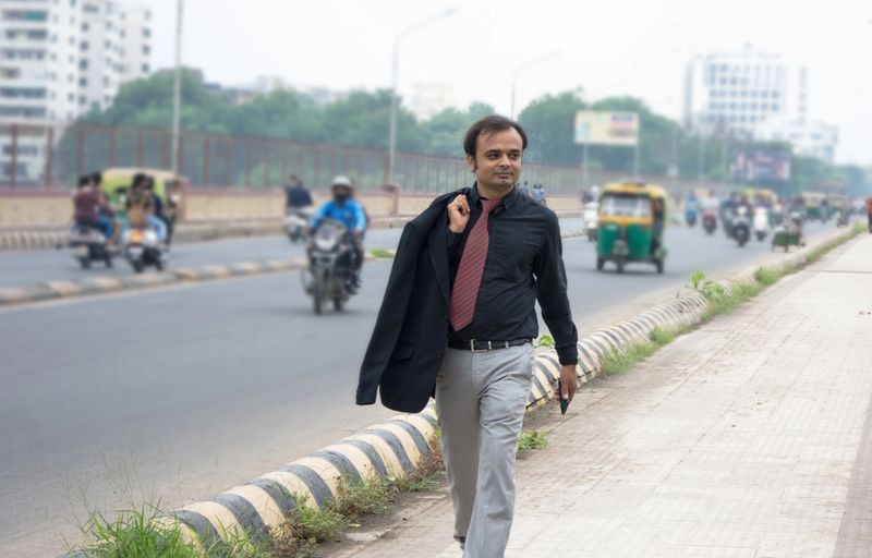 Professional person go to office