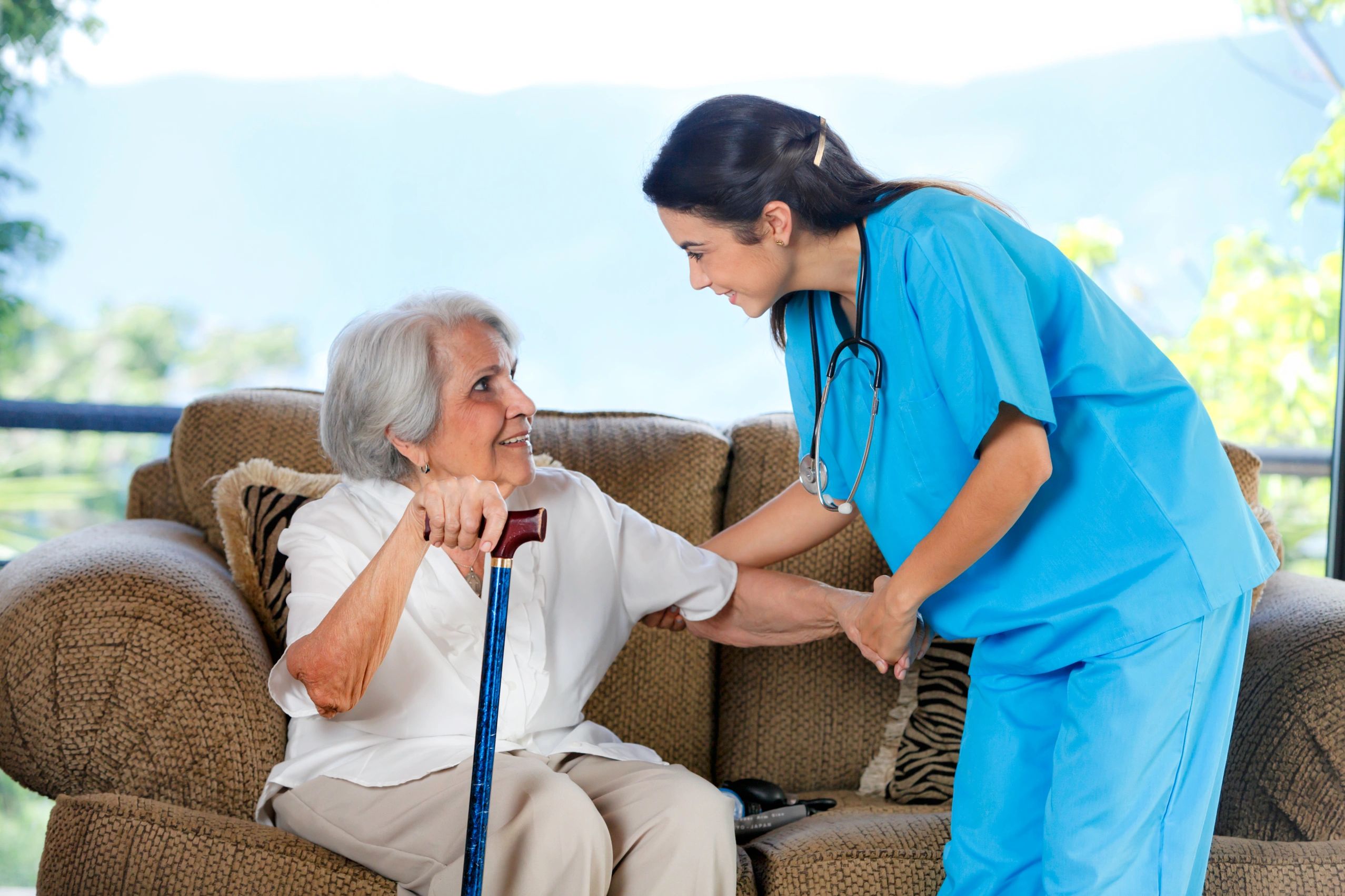Compassionate caregiver providing personal care  and companionship to a senior in her home in Huntertown,Indiana.