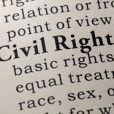 Close-up of text highlighting 'Civil Rights' in a dictionary.
