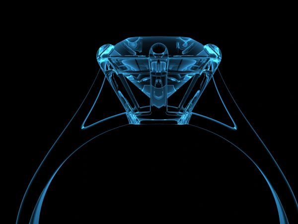 X-ray view of a diamond ring.