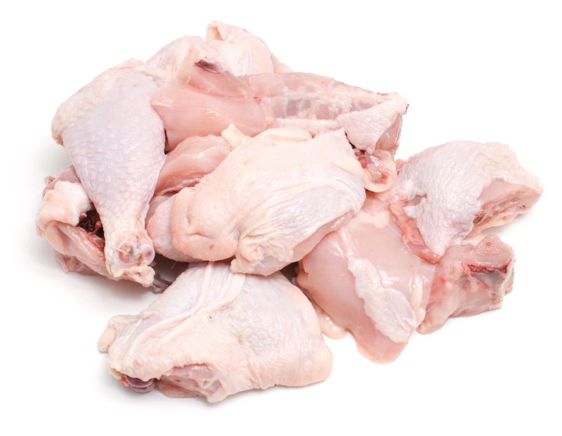 raw chicken meat on white