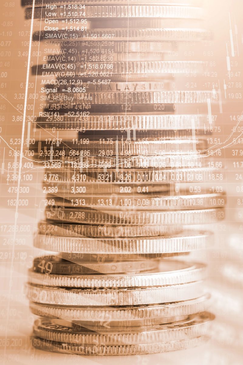Stock market or forex trading graph and candlestick chart suitable for financial investment concept. Economy trends background for business idea and all art work design. Abstract finance background.