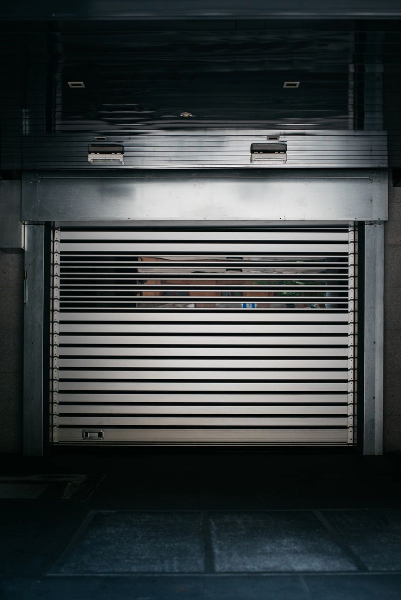 Modern metal garage door