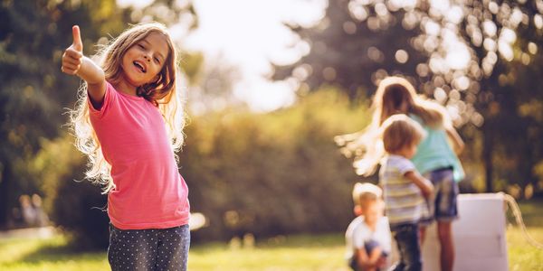 Children playing happily outdoors