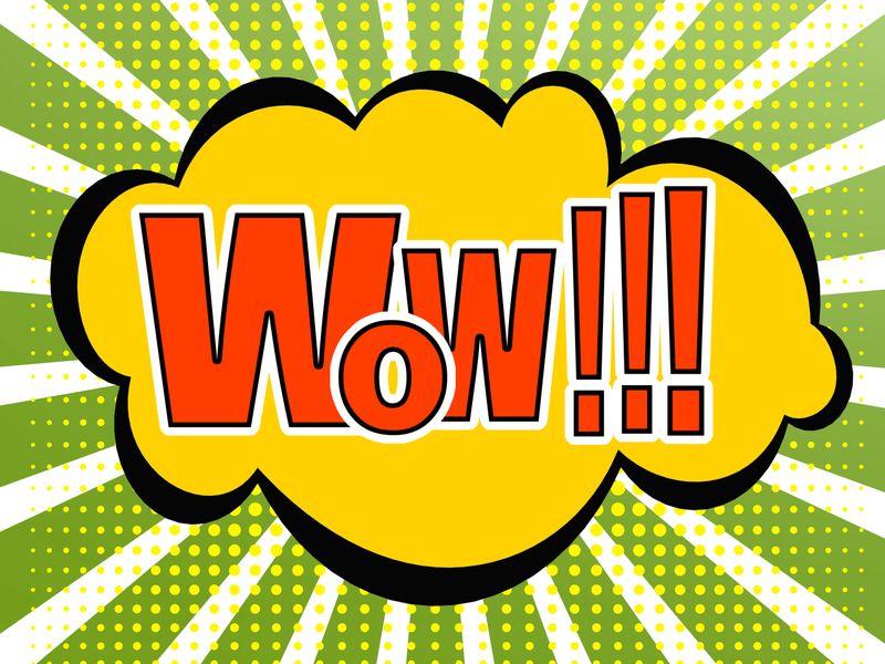 Wow Comic Speech Bubble image with hi-res rendered artwork that could be used for any graphic design.