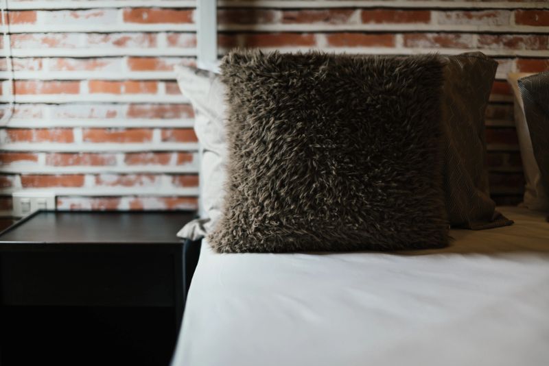 house beautiful design concept with soft cozy pillow on bed in bedroom