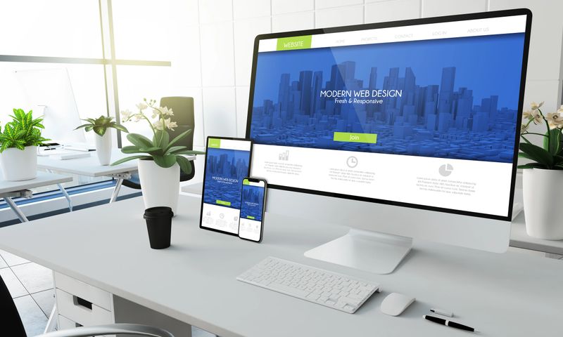 modern responsive website screen devices mockup