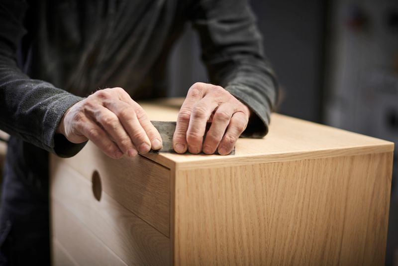 Cabinetmaker working on his handmade furnitures