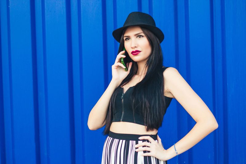 Elegant woman using smart phone