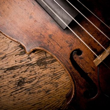Viola on a wooden desk