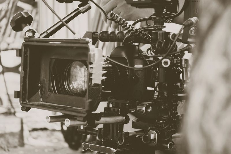 Film production crew,Behind the scenes background
