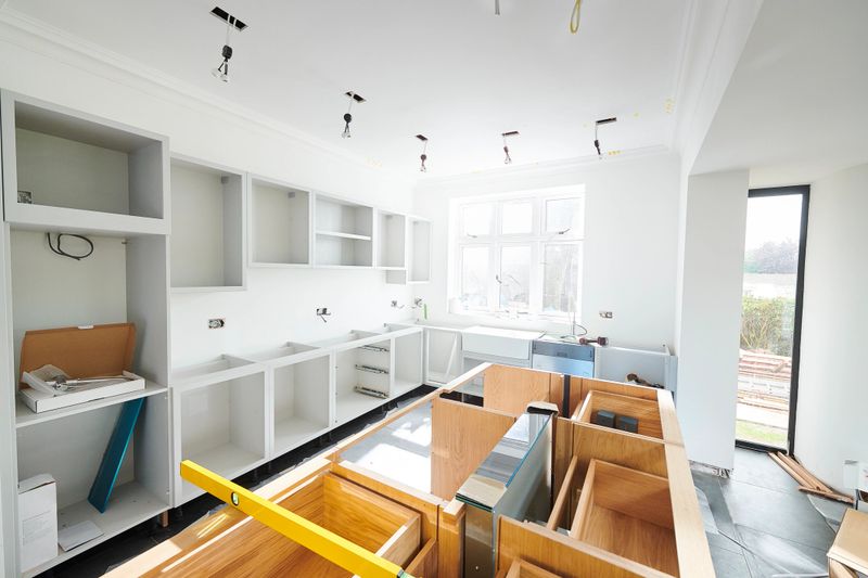 a modern kitchen partially finished