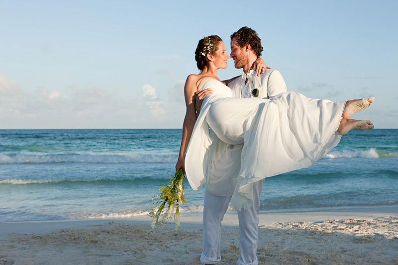 Married couple on beach
