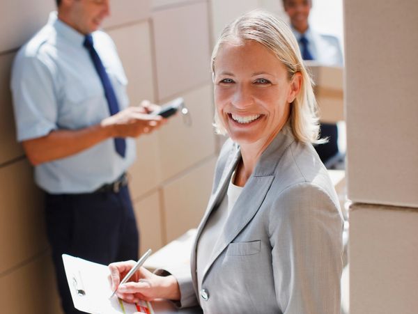 A woman writing notes
