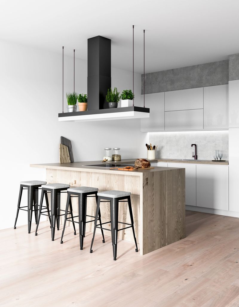 Modern kitchen interior. Render image.