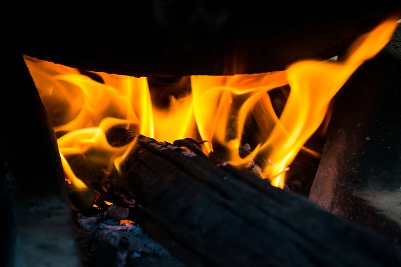 fire burning the firewood