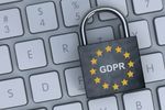A padlock labeled GDPR on a computer keyboard symbolizing data protection.