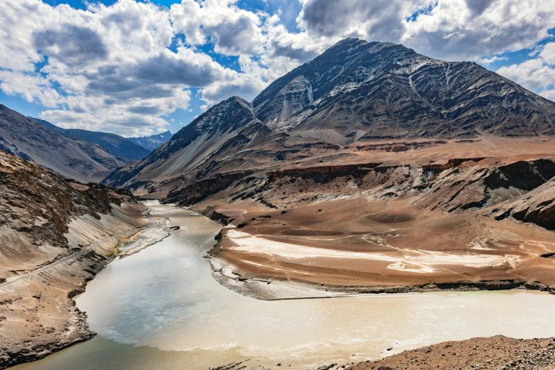 Indus, Zanskar River Confluence ,Jammu and Kashmir, Ladakh Region, Tibet,Northern India ,Nikon D3x