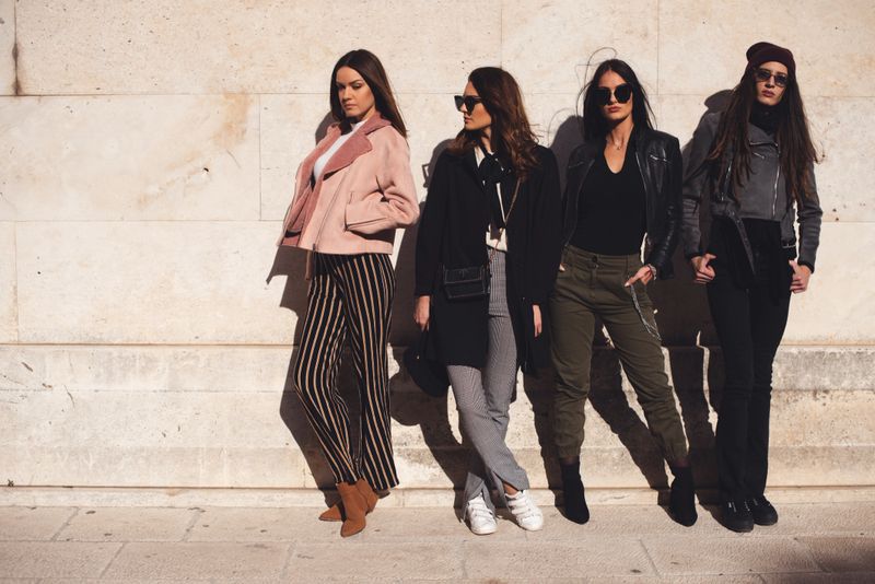 Four female friends spending time together in the city of Split, Croatia.