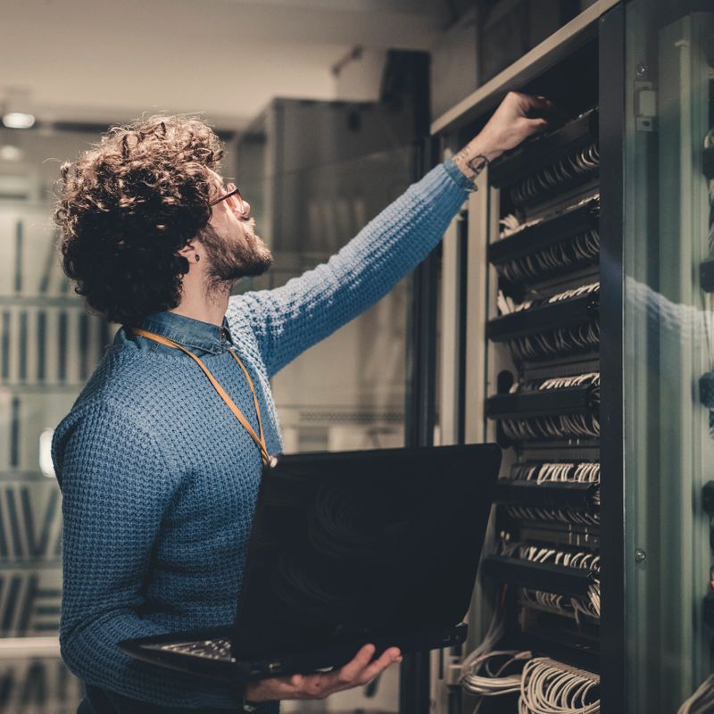 Server Rooms-IT engineer at workplace