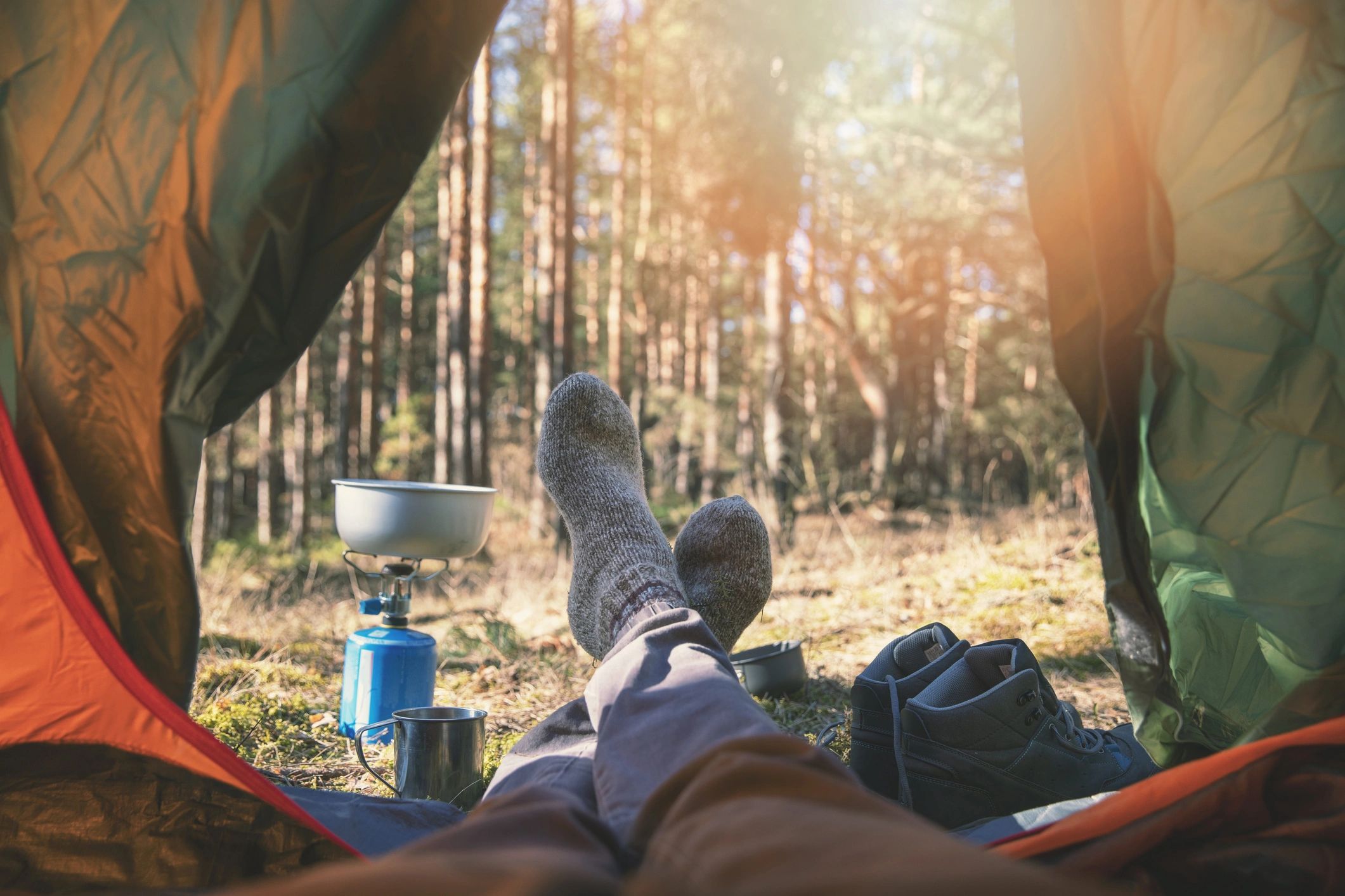 Tent camping near Wilcox County, Alabama.