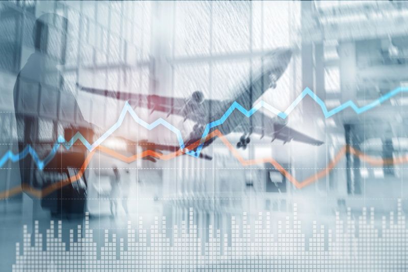 Business Financial Trading Investment concept graph virtual screen double exposure.