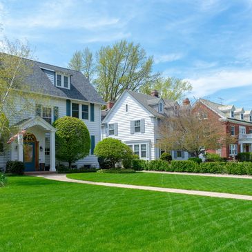 Residential lawn maintenance.