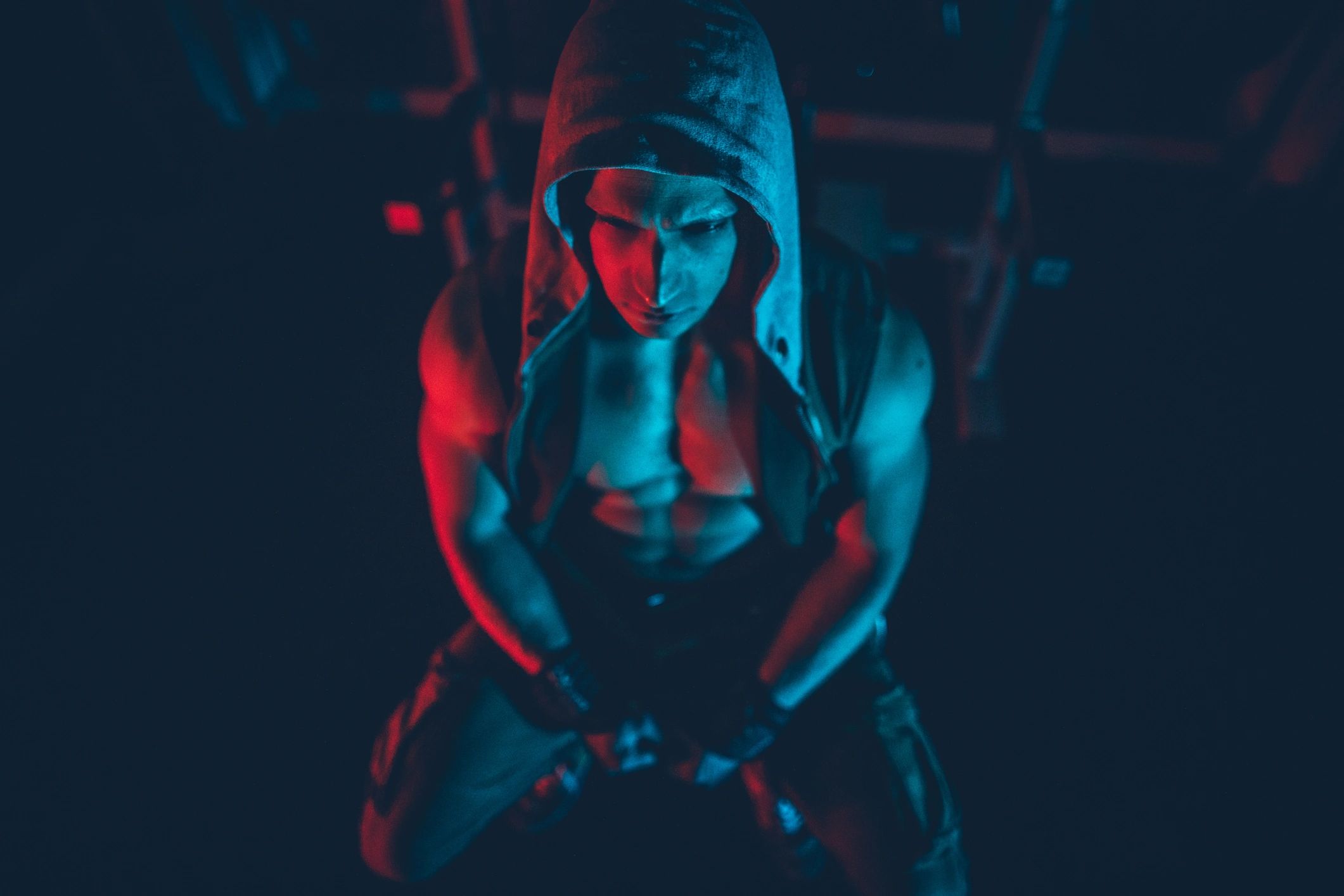 Happy women celebrating success in gym