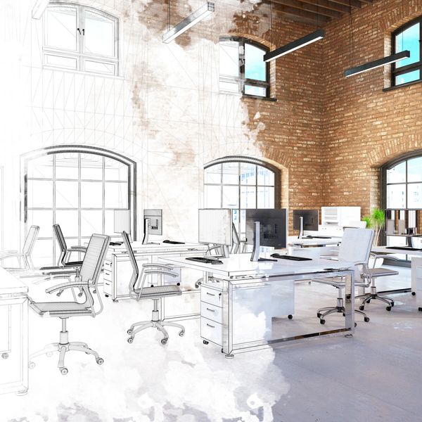 Modern open-plan office interior