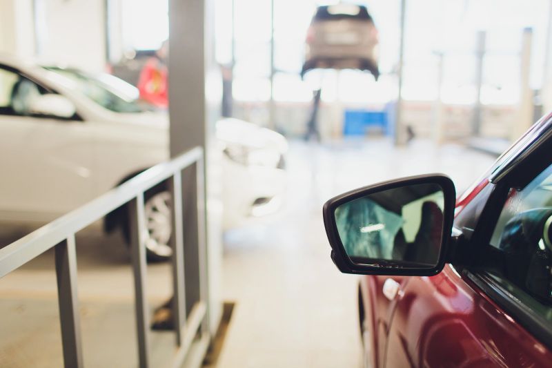 View of row new car at new car showroom