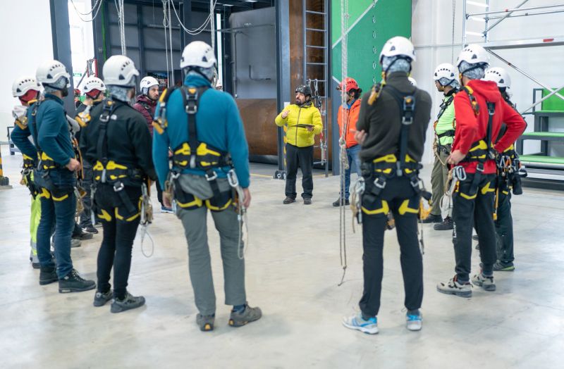 Face to face meeting of industrial climber group