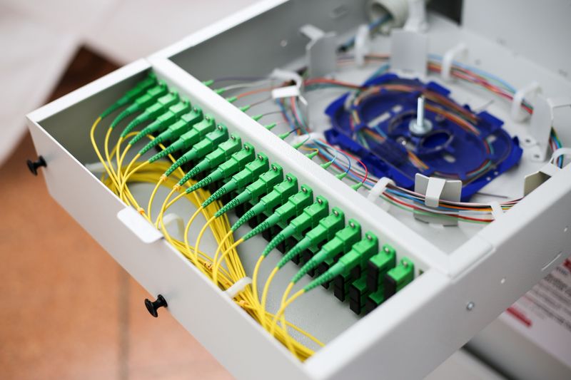 fiber optics cables for fiber to the home internet service FTTH