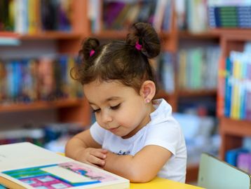 Little girl reading