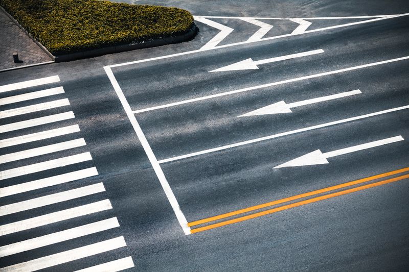 Zebra crossing by top view