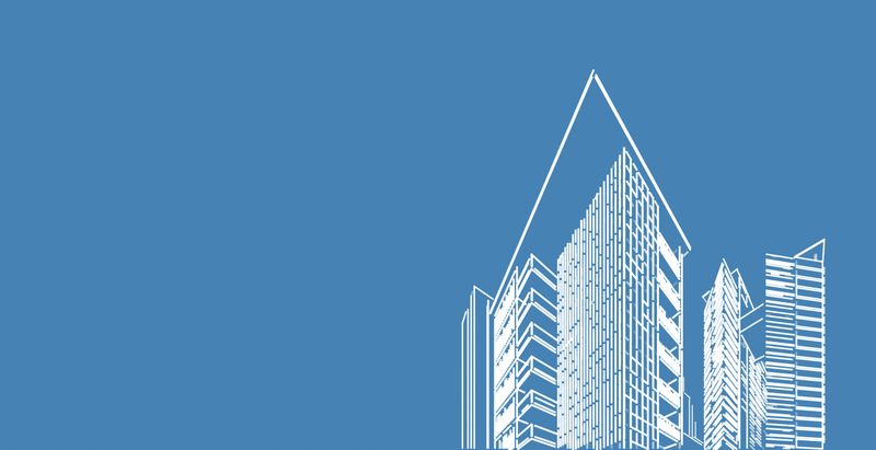 Architecture building 3d illustration, modern urban architecture abstract background design.