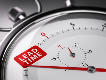 Close-up of a stopwatch showing the concept of lead time.
