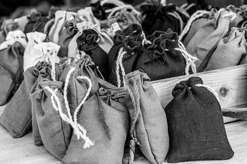 monochrome photo design basis substrate rustic set jute pouches sachets natural