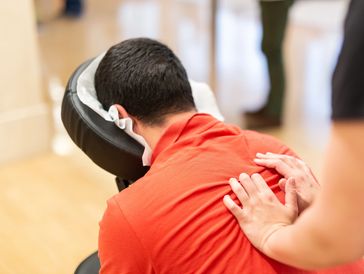 Man receiving massage.