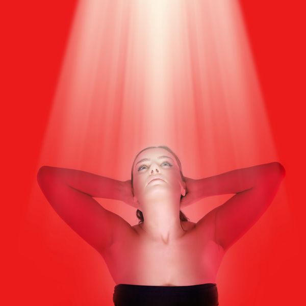 a woman taking a shower