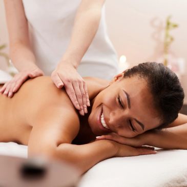 Woman enjoying a relaxing massage.