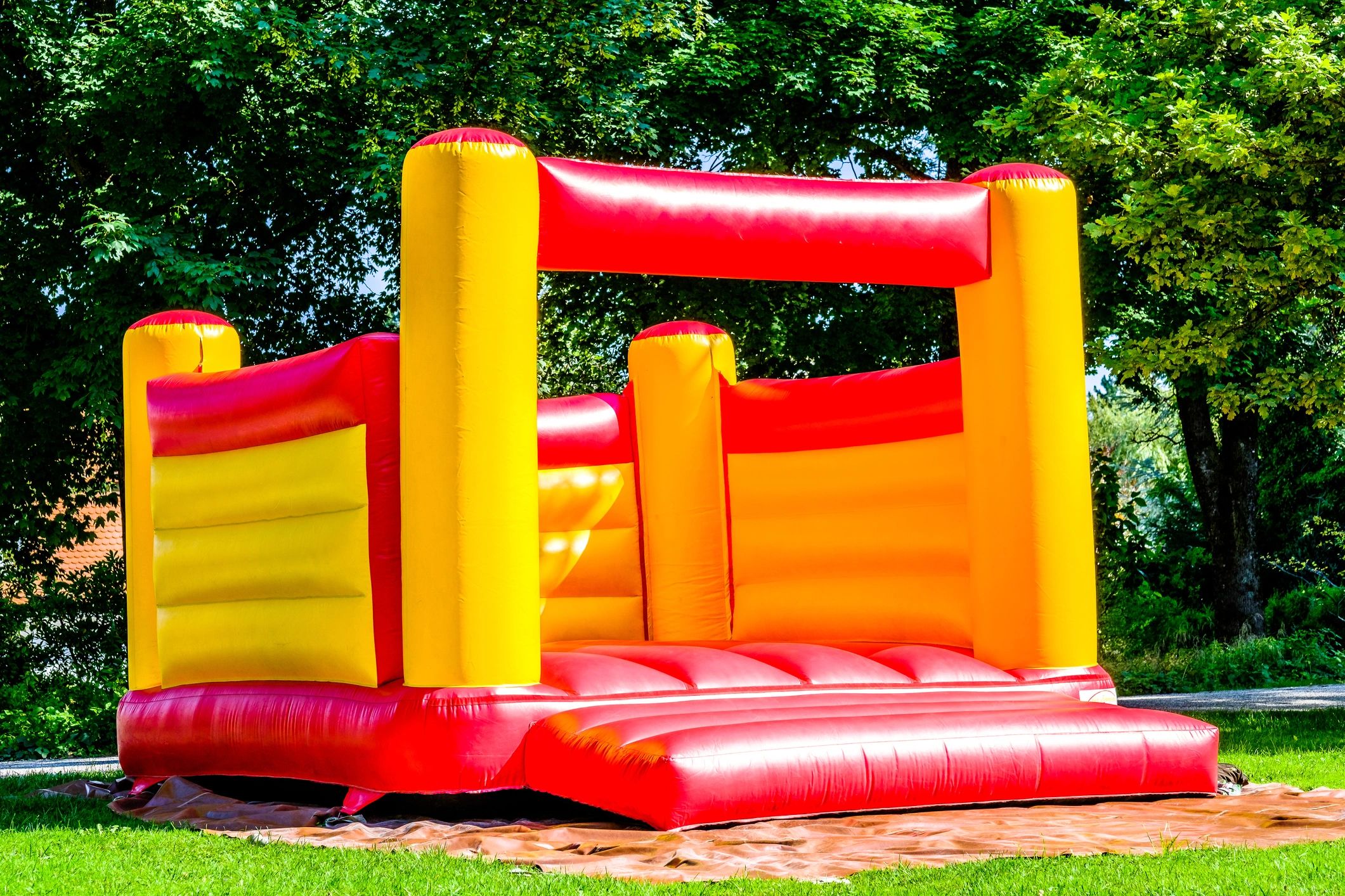 Bounce house at a birthday party