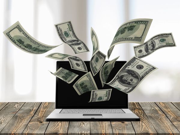 Make money online from home with a laptop computer.