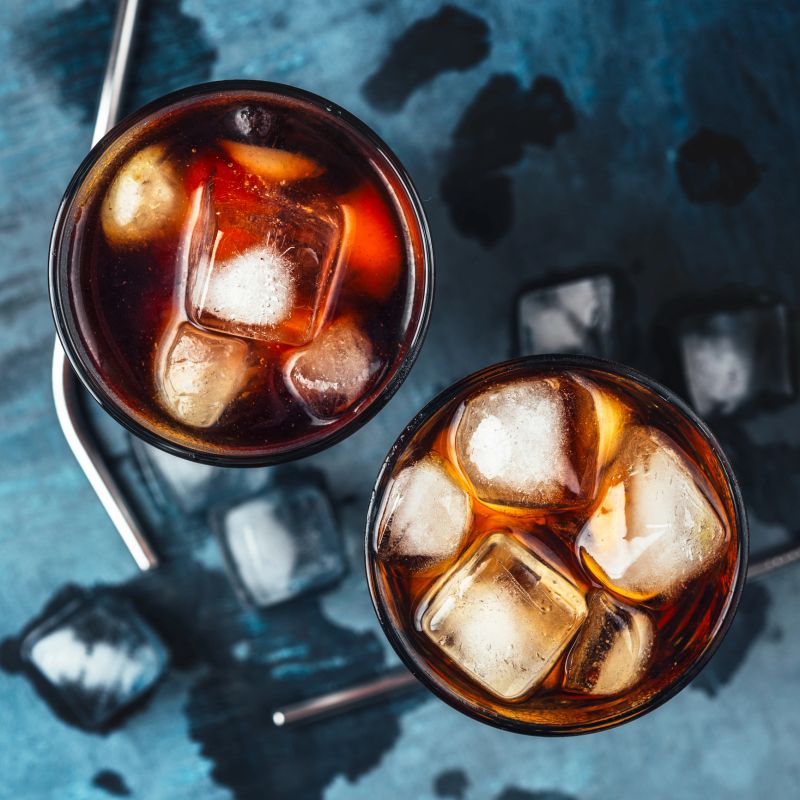 Dark velvety cocktail under moonlight