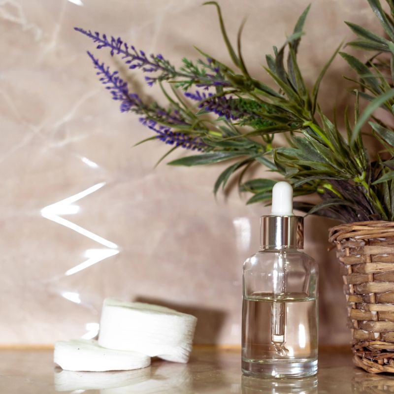 White bottle of cosmetic product. Skincare beauty treatment, natural cosmetic makeup, organic skincare serum product, beauty concept, herb bio and spa concept
