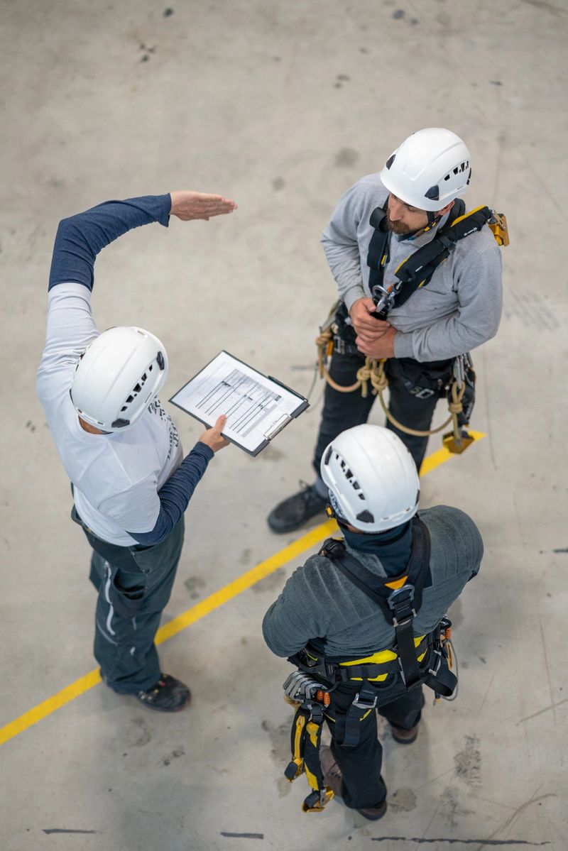 Senior engineer is giving training